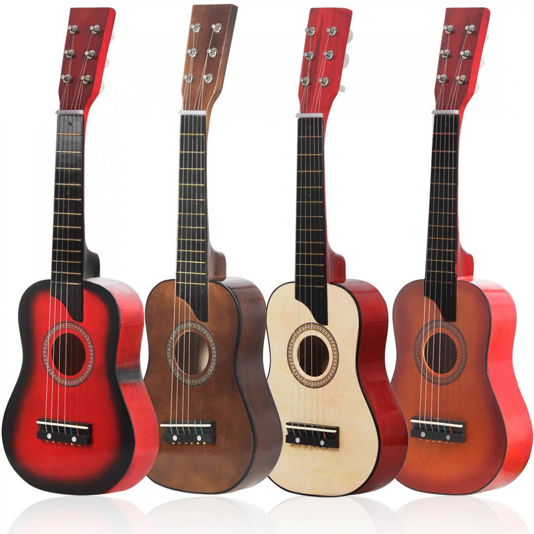 Akustisk Gitarr - 25 Tum Basswood - 12 Band - 6 Strängar - Leksakgitarr för Barn & Nybörjare