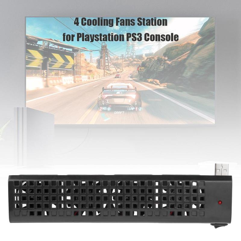Estación de ventiladores de refrigeración para Playstation PS3 (40G/80G), accesorios de consola con USB 2,0 Dual, Hub 4