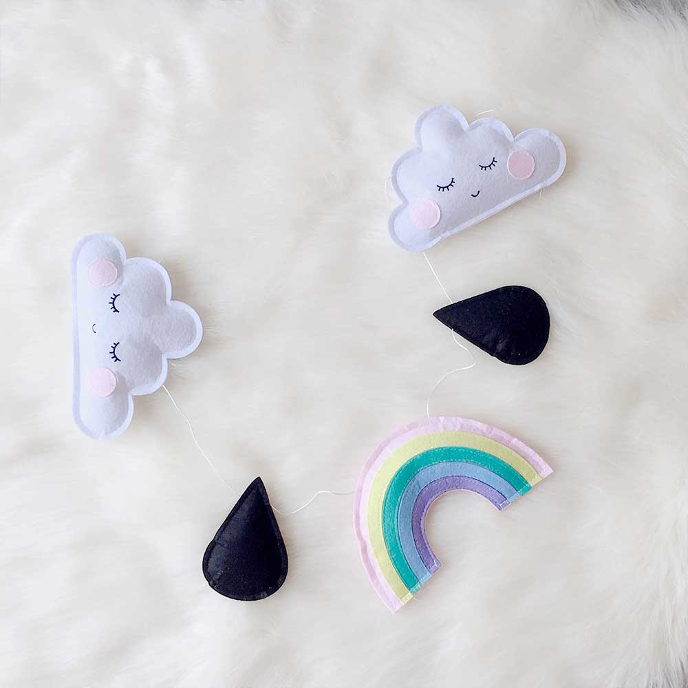 Decoración de pared para habitación de bebé, accesorios de fotografía colgantes de nube de arco iris, parachoques, cuna infantil