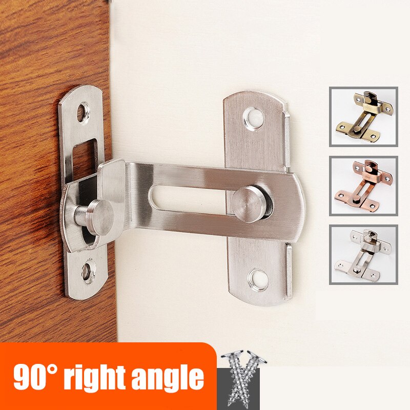 Stainless steel bronze right angle bend lock easy to assemble bolt stainless steel door buckle cabinet stainless steel lock