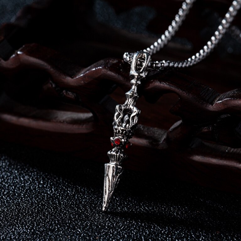 Collier Vajra avec pendentif mythe Oriental pour hommes, amulette, tibétain, bijoux de fête Punk de: Crystal-1