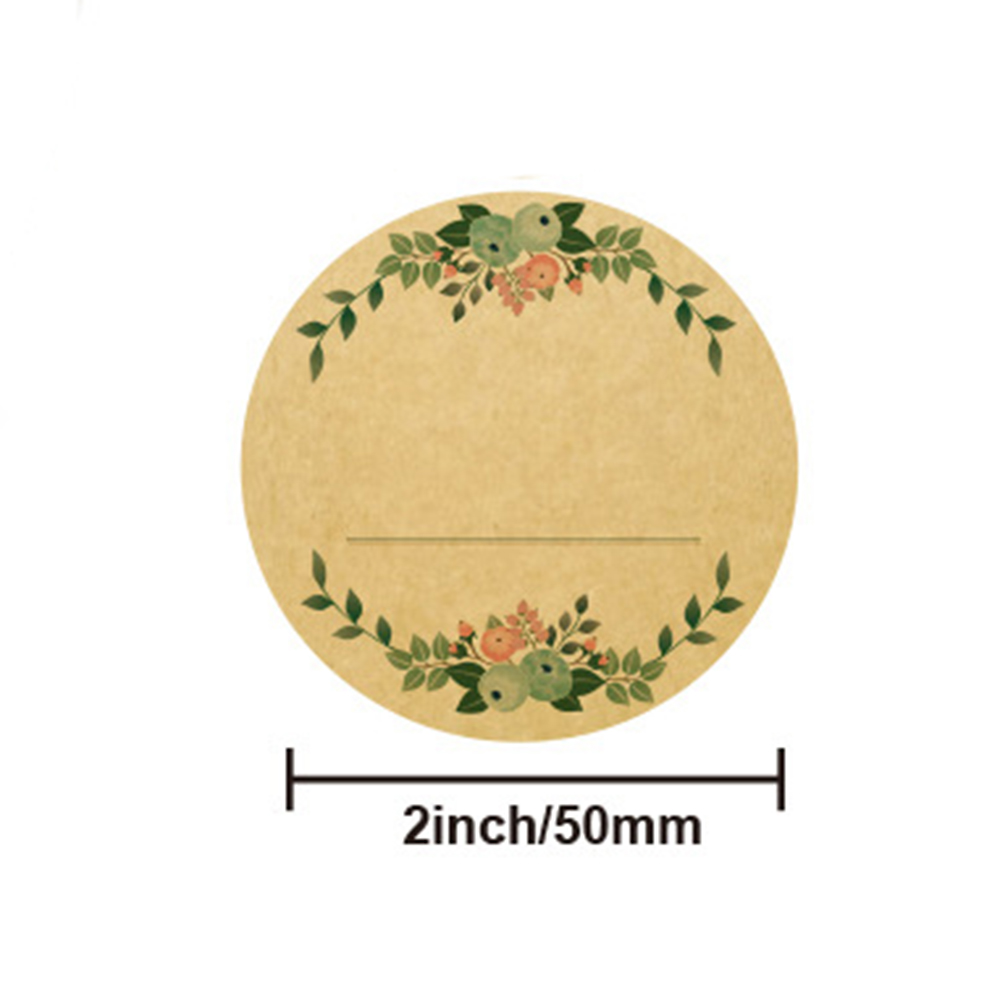 50-500Pcs 2 Inch 5cm Kraft Paper Flowers Thank You Label Stickers For Card Package Party Wrapping Baking Small Business