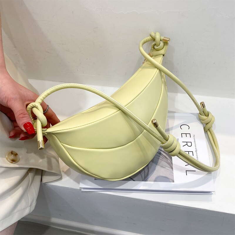 retro Halbmond bilden Knödel Tasche frauen Weiche Achselhöhle Schulter Tasche PU Leder Umhängetasche Weibliche Käufer: gelb tasche