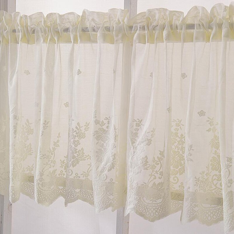 Transparent Lace Tulle Curtains For Living Room Bedroom Kitchen Short Small Voile Sheer Curtains Modern Window Treatments Drape