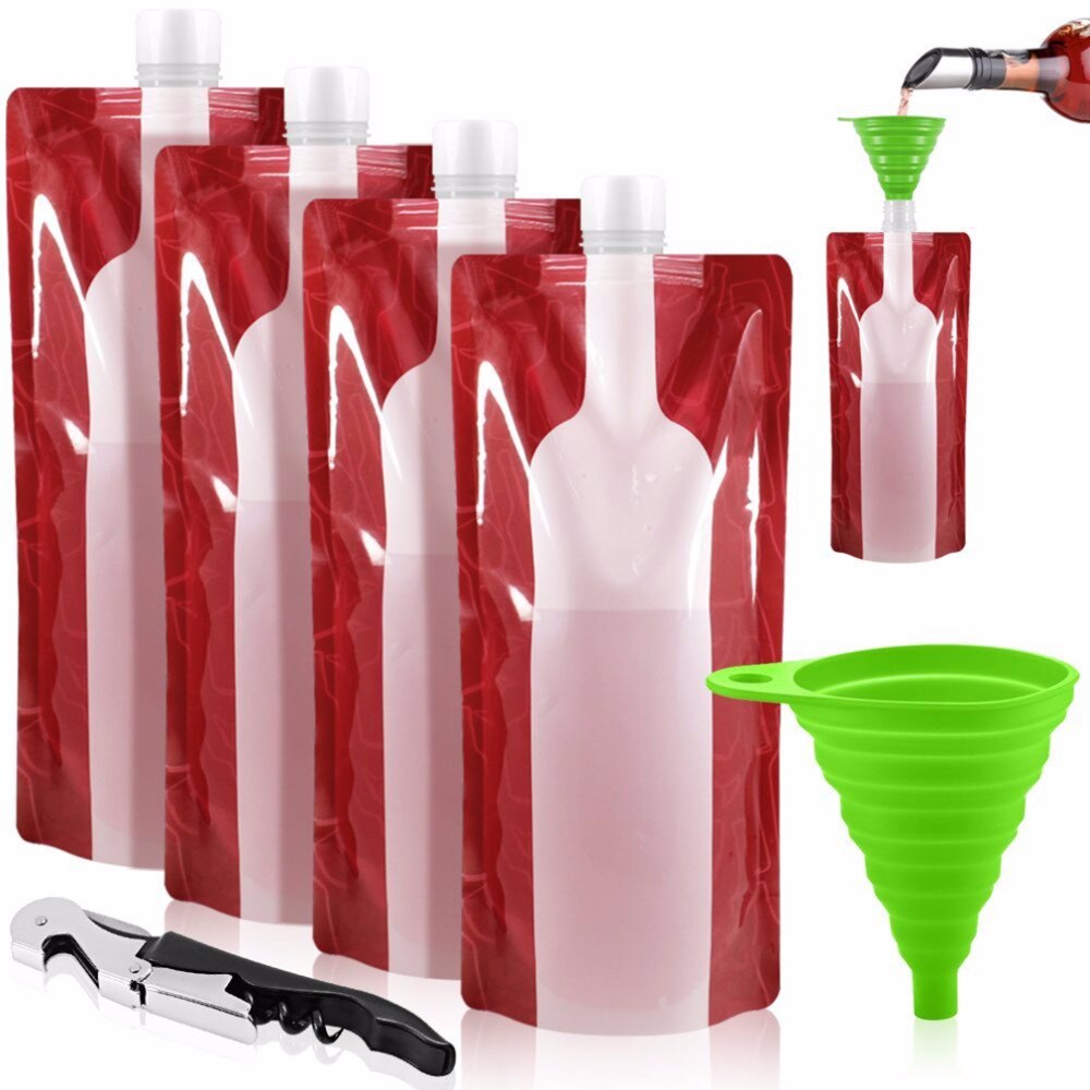 Wijntas onbreekbare fles reisuitrusting accessoires tas plastic opvouwbare herbruikbare draagbare wijnfles tas