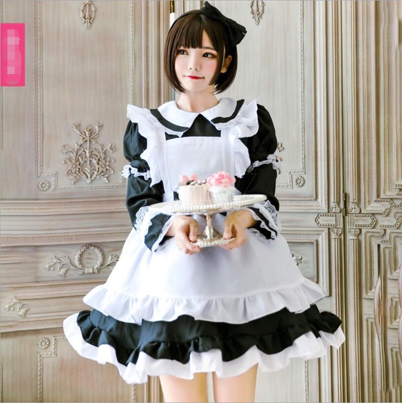 Lolita Long Sleeve Mori Girl Princess Dress Cos Maid Cute Kawaii Dress Retro Court Style Lolita Tea Party Dress Cos Loli