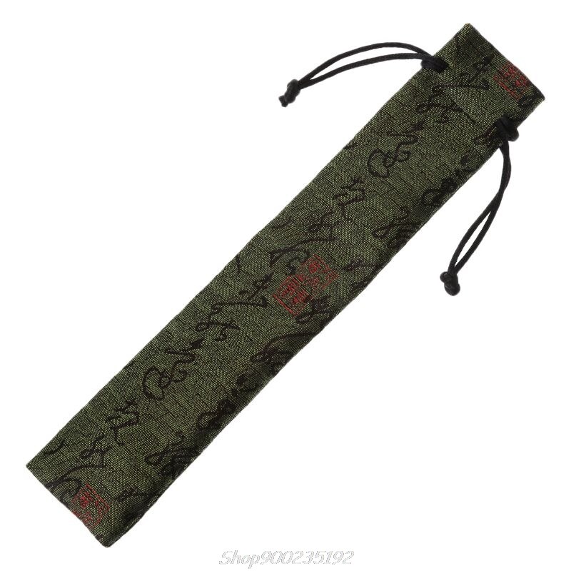 Kinesisk kalligrafi stil dekorativ folde hånd blæser taske støvtæt holder beskyttelses taske cover   jy25 20: Grøn