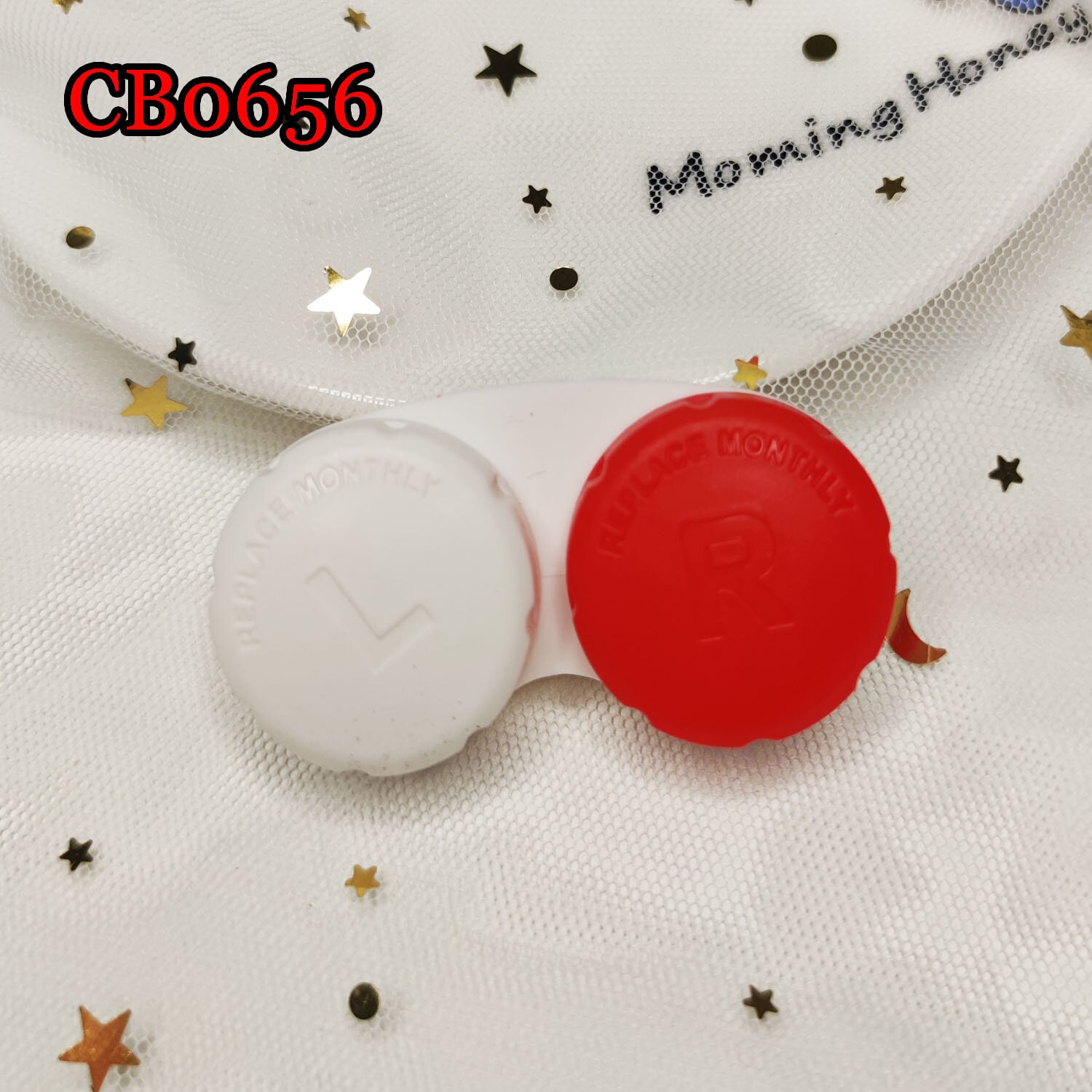 Candy Color Contact Lens Case Pocket Box Convenient Travel Box for Lenses Container CB0656: Red