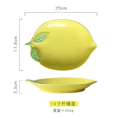 Japanese-style Lemon-shaped Plates Cute Dishes Household Rice Bowls Dessert Plates Fruit Plate Ceramic Plate: 1