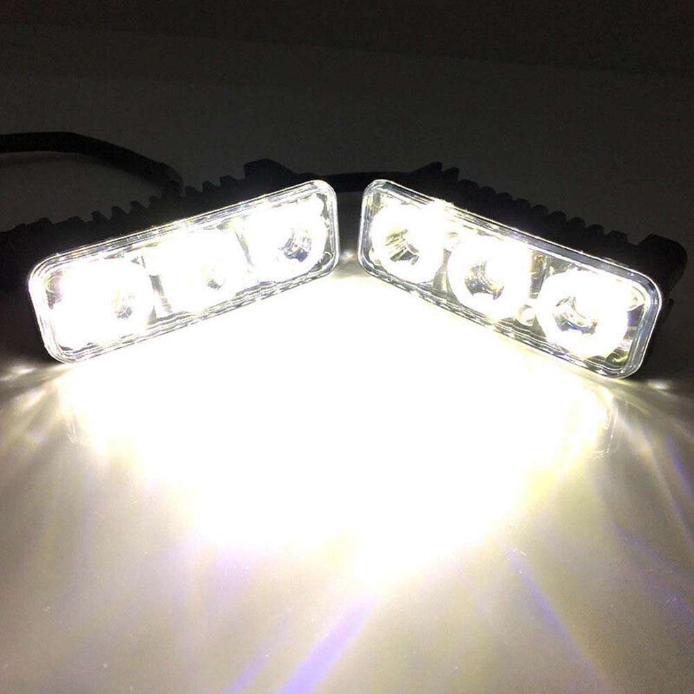 2st 3led Super Witte High Power Auto Drl Dagrijlicht Mistlamp Automotive Drl Mistlicht Werklicht