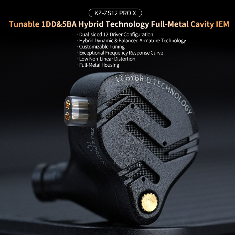 KZ ZS12 PRO X Metalen Koptelefoon 1DD + 5BA Hybride HIFI Bass In Ear Monitor Hoofdtelefoon Muziek Sport Ruisonderdrukkende Headset Aankomst