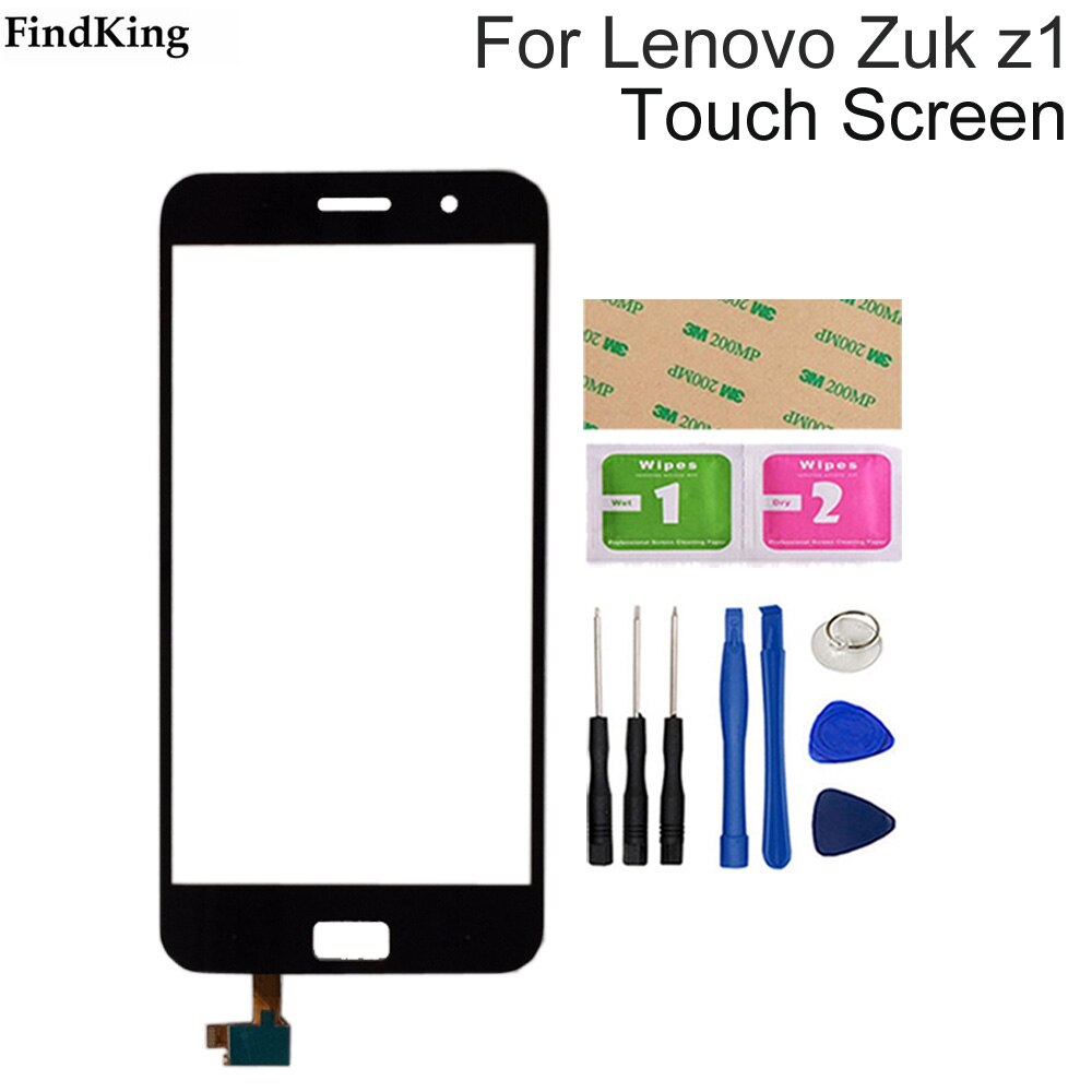 Touch Screen For Lenovo ZUK Z1 Z1221 Touch Screen Front Glass Digitizer Panel Sensor Mobile Phone Tools Adhesive: Black With Tools