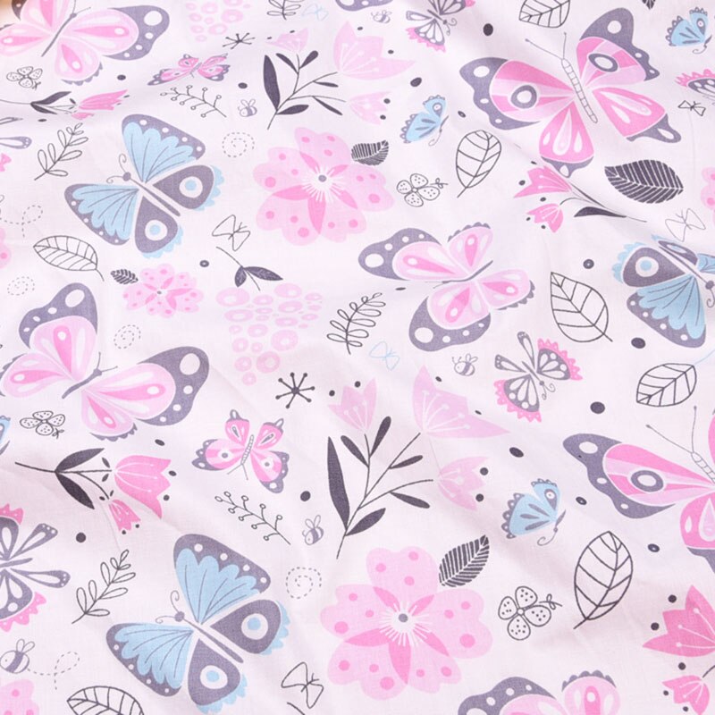 Vlinder bedrukte 100%  katoenen stof voor het maken van jurken kussens deken naaien baby kinderbedlaken textiel: Fa190199-2 / 100160cm