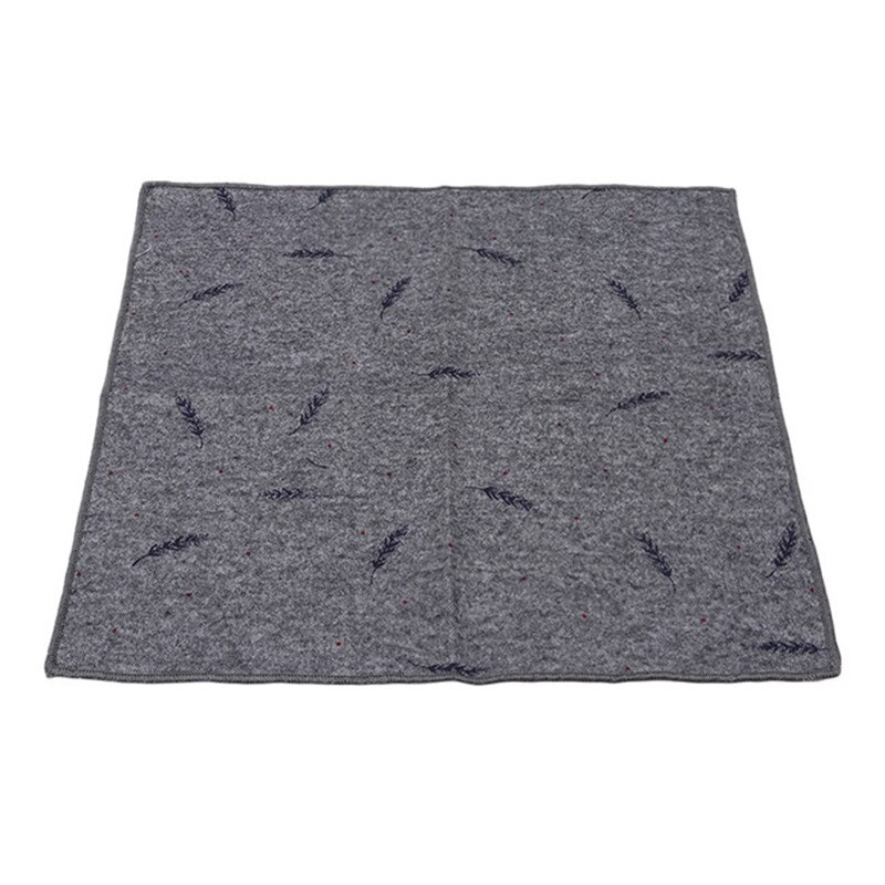 Pañuelo cuadrado de algodón con bolsillo y estampado de animales, traje con bolsillo cuadrado, 1 unidad: gray-feather