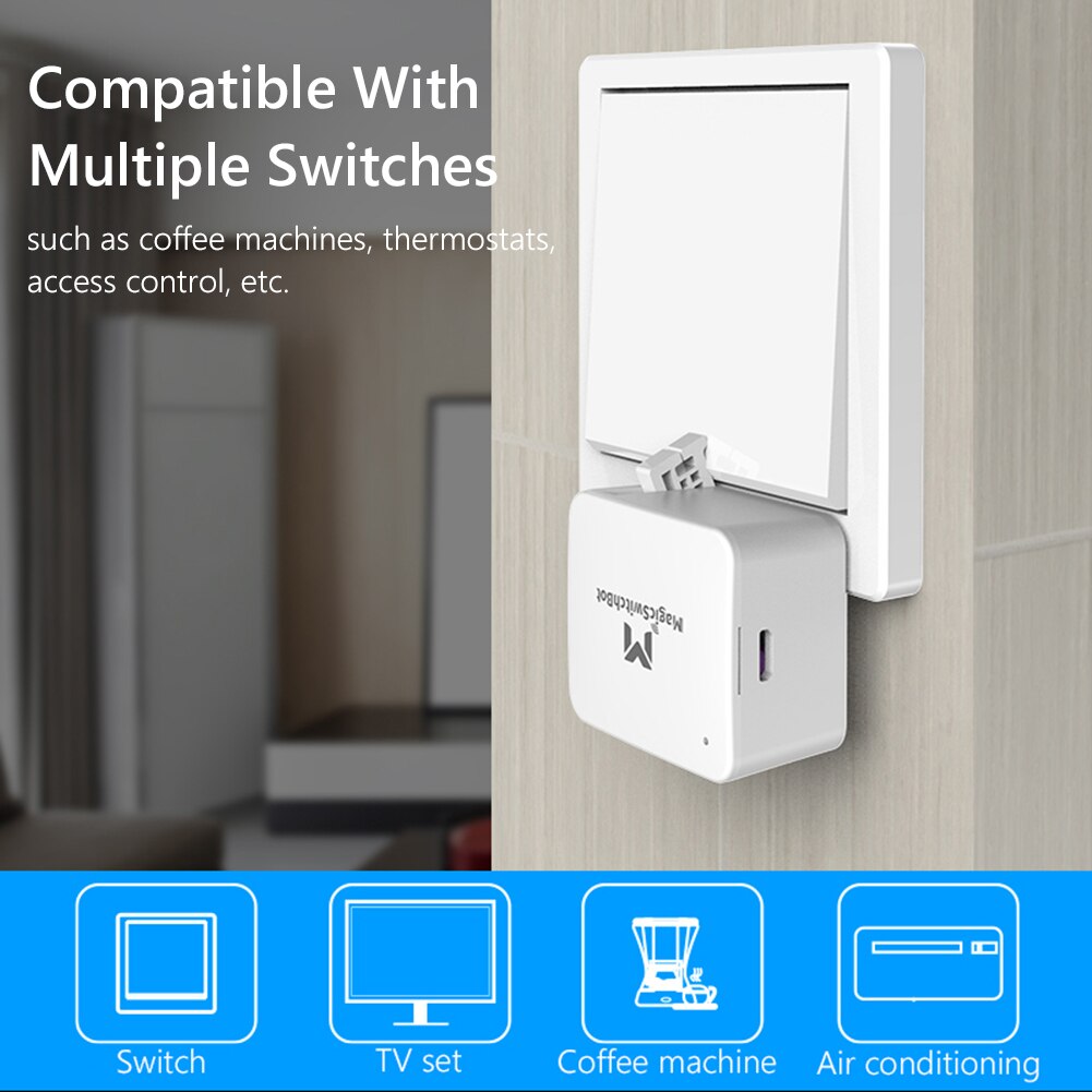 Bluetooth 5.0 Smart Button Pusher for Garage Wall Switch App Timer Control