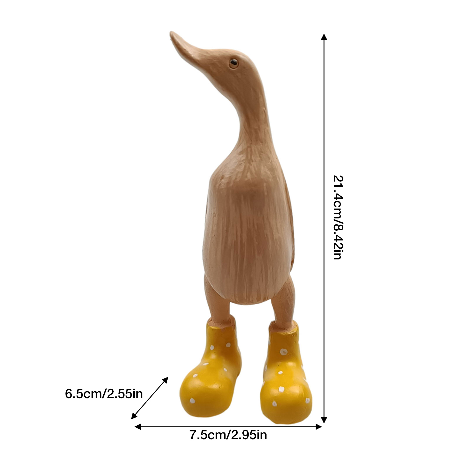 Duck Sculpture With Rain Boots | Spotted Wellies Boots Resin Duck Figurine | Duck Statue With Boots Garden Decor For Party Yard: MULTI