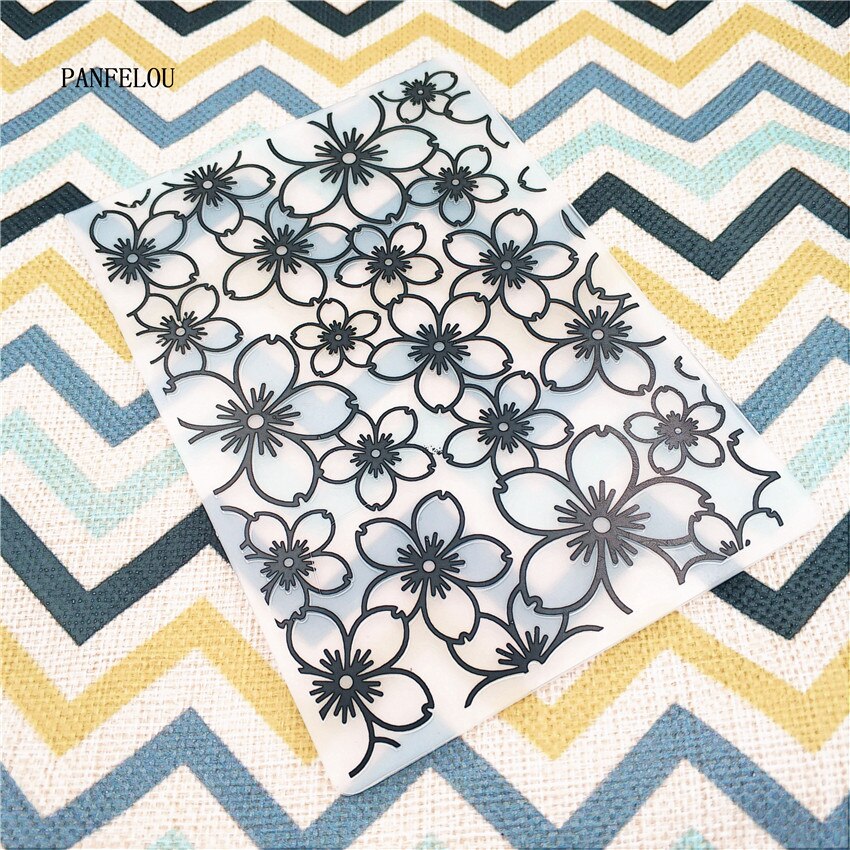 Cherry Blossom Embossing Folders Plastic For Scrapbooking DIY Template Fondant Cake Photo Album Easter Card MakingHalloween
