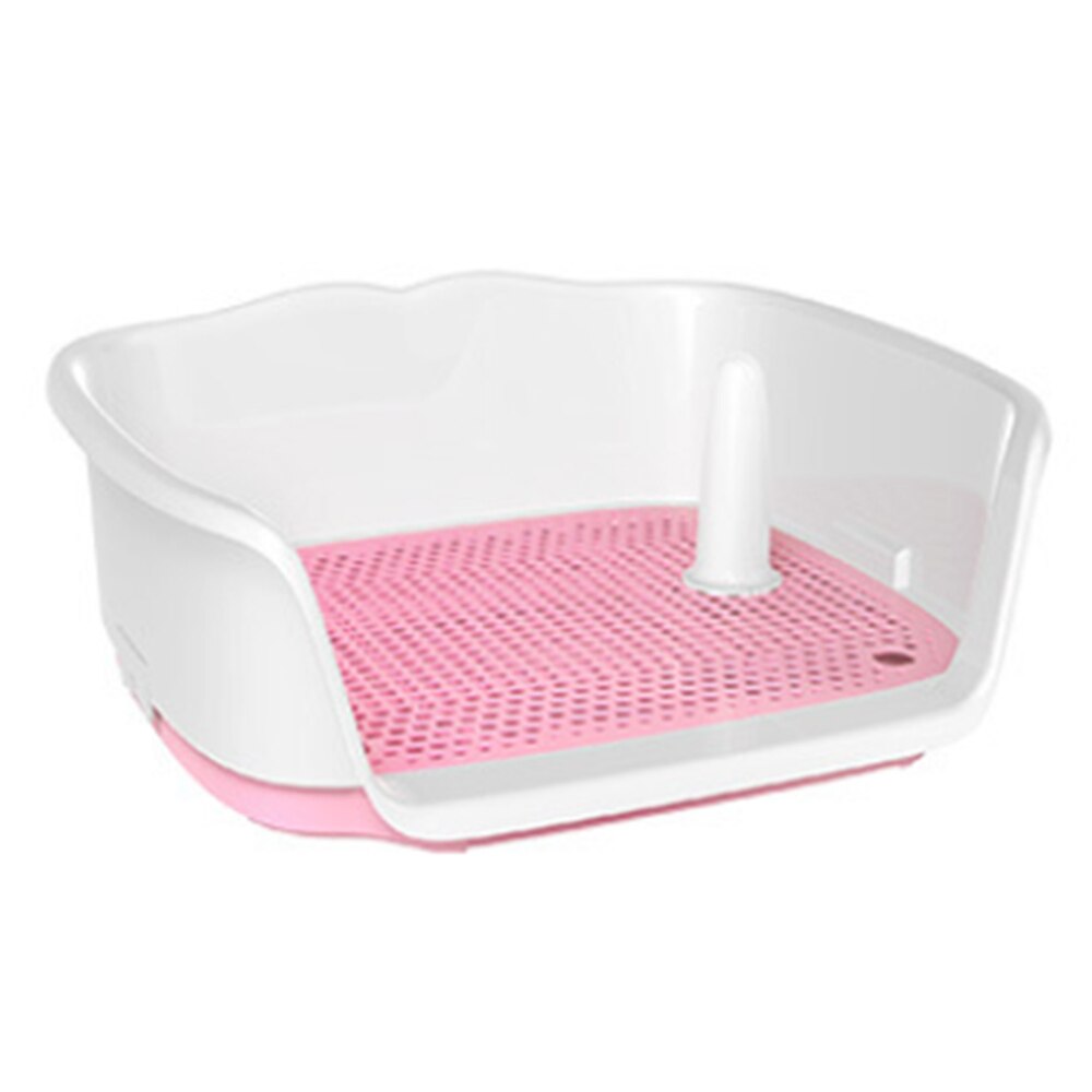 Orinal portátil de celosía para perros de compañía, cajas de arena para gatos, bandeja de arena para cachorros, inodoro de entrenamiento, suministro de limpieza para mascotas: White powder