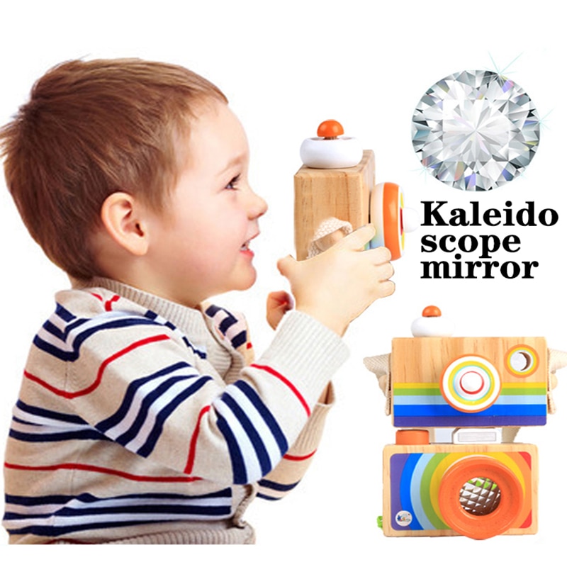 Nordic Leuke Houten Speelgoed Eerste Camera Voor Kinderen Spelen Caleidoscoop Foto Lens Kids Camera Peuter Speelgoed Kinderen Educatief Speelgoed