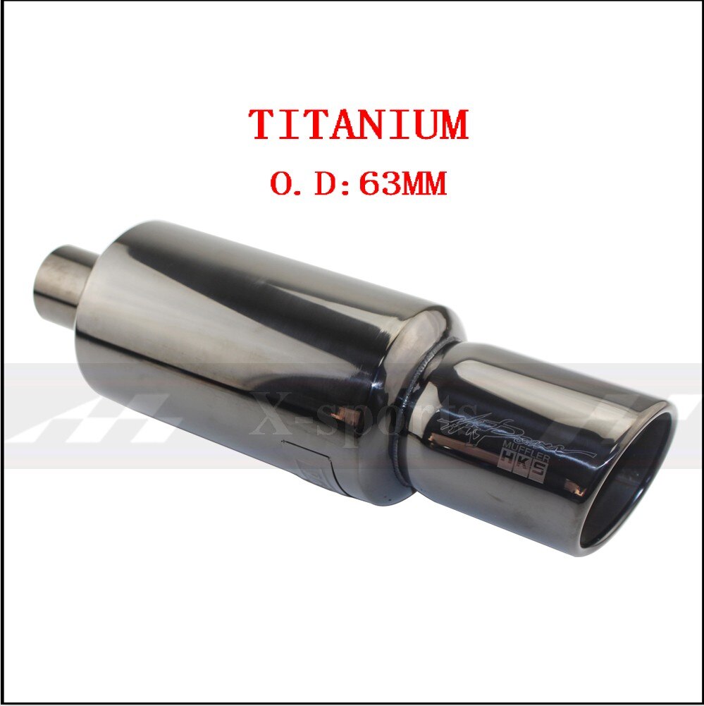 Car Motorbike Exhaust System Exhaust Pipe Muffler Tip Universal Stainless Steel ID 51MM 57MM 63MM Outlet 89mm Silencer Tail Pipe: TITANIUM  63MM