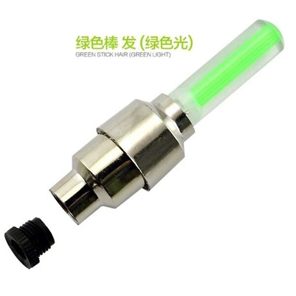 2 Stuks Fietsverlichting Motion Sensor Led Verlichting Met Batterijen Voor Road Mtb Mountainbike Band Band Ventiel Fiets Accessoires: Light stick green