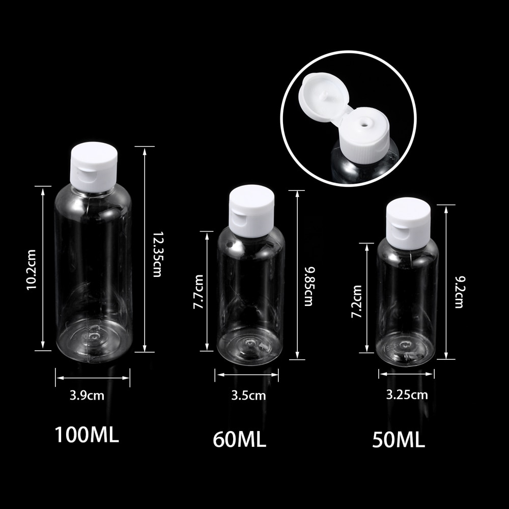 50/60/100ML Lege Squeeze Jar Multifunctionele Make Container Fles Plastic Reizen Clear Lege Bespaar Ruimte Hervulbare flessen