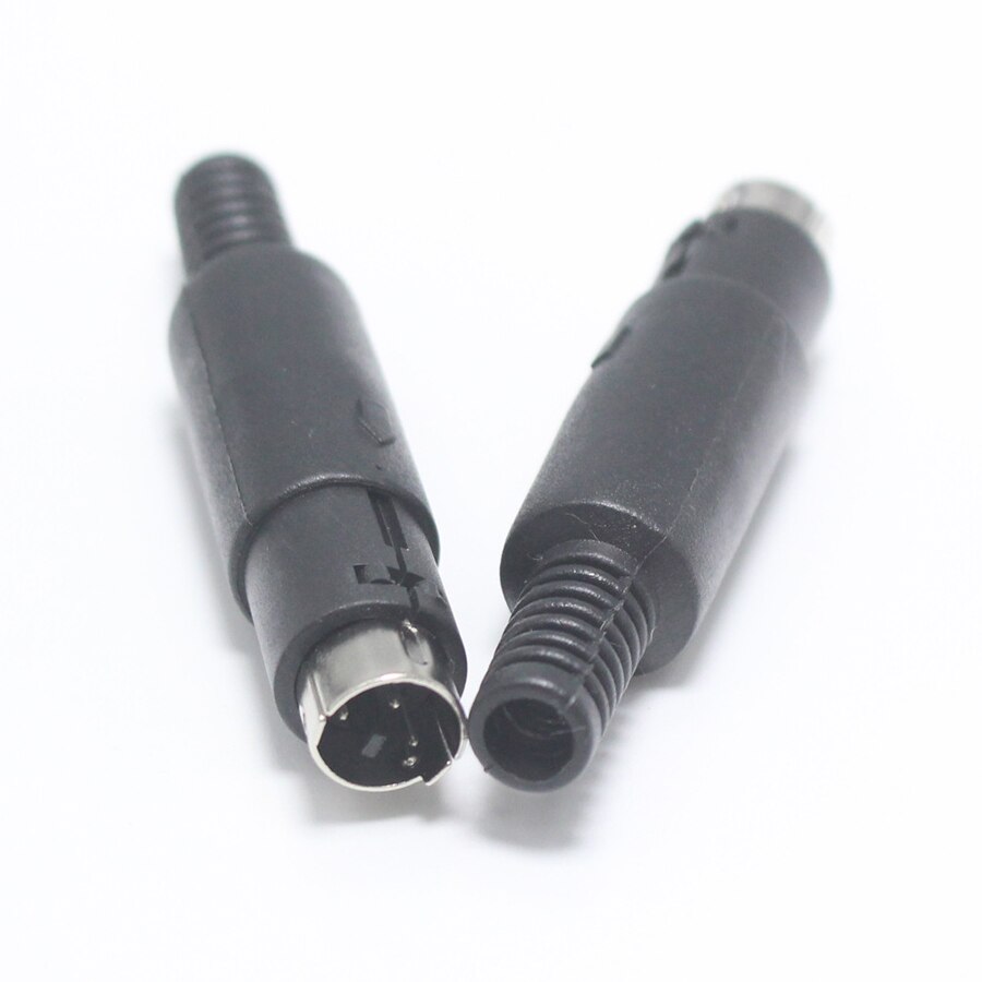 EClyxun 1Pcs Mini 3 4 5 6 7 8 Pin Din Male Plug With Plastic Handle Adapter Soldering Cables DIY Connector