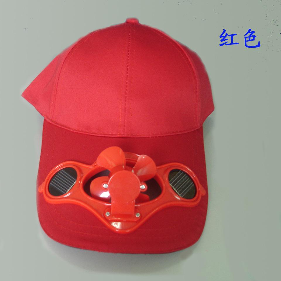 Hoed met ventilator zonne-energie camping cap ventilator baseball hoed cooling fan cap zomer hoeden voor vrouwen chapeau femme: Rood