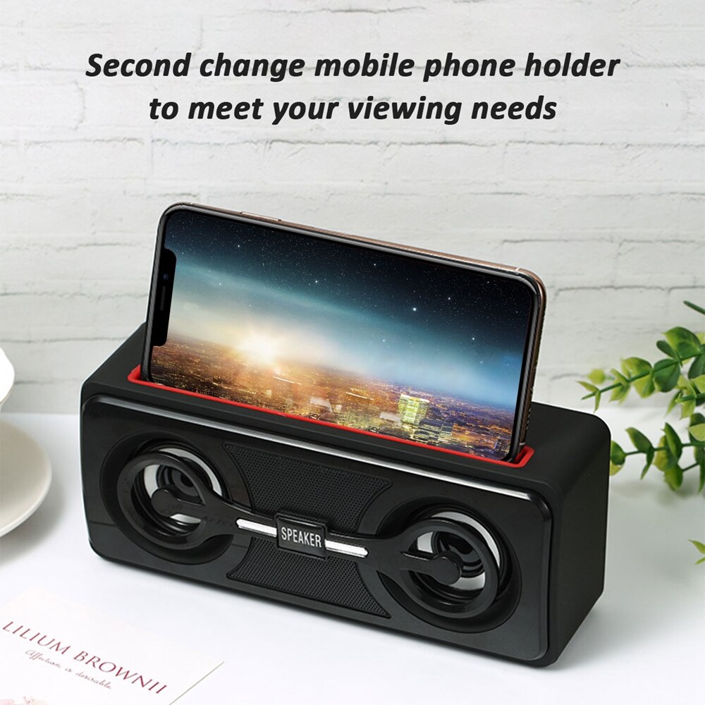T28 bluetooth-lautsprecher 5.0 kabelloser super-bass-subwoofer, stereo-soundbox, handyhalterung, lautsprecher, unterstützt tf-karten
