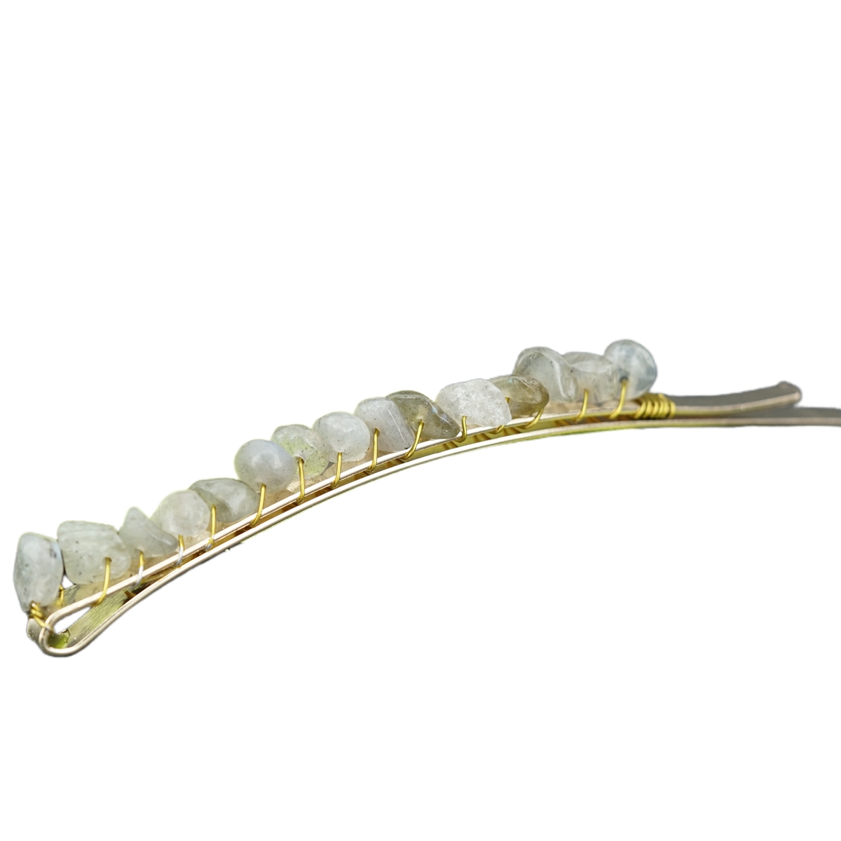 Women Hair Clip Pin Handmade Chip Gemstone Barrettes Hair Grips Accessories Crystal Bobby hairpin Girls Headwear: Champagne