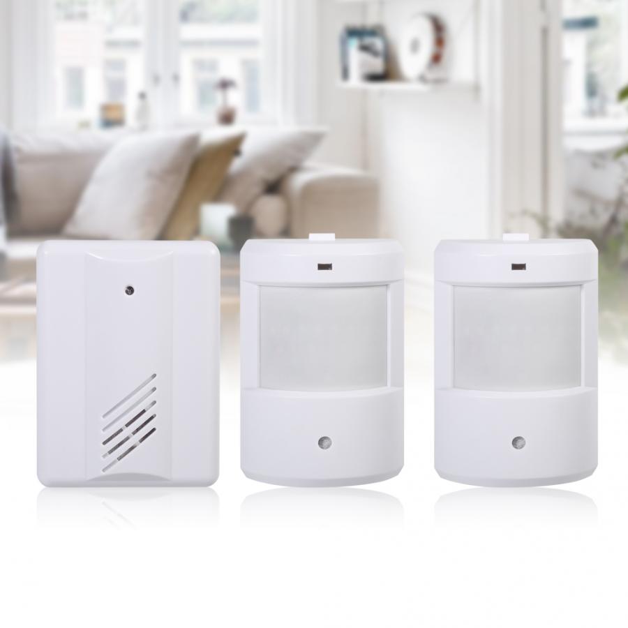 Split Motion Sensor Deurbel Alarm Draadloze Alert Beveiligingssysteem Voor Thuis Oprit Patrol Garage Deurbel Welkom Apparaat Wit