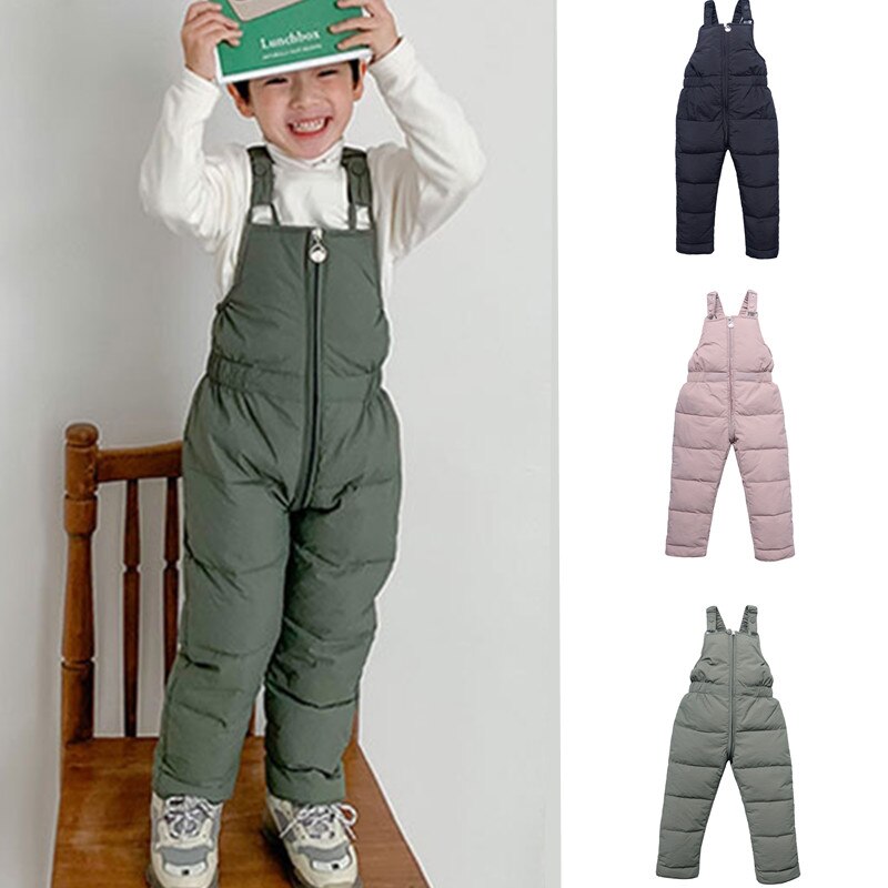Winter Kinderen Beneden Katoenen Broek Verdikte Kinderkleding Bib Broek Katoenen Broek Meisjes Rompers