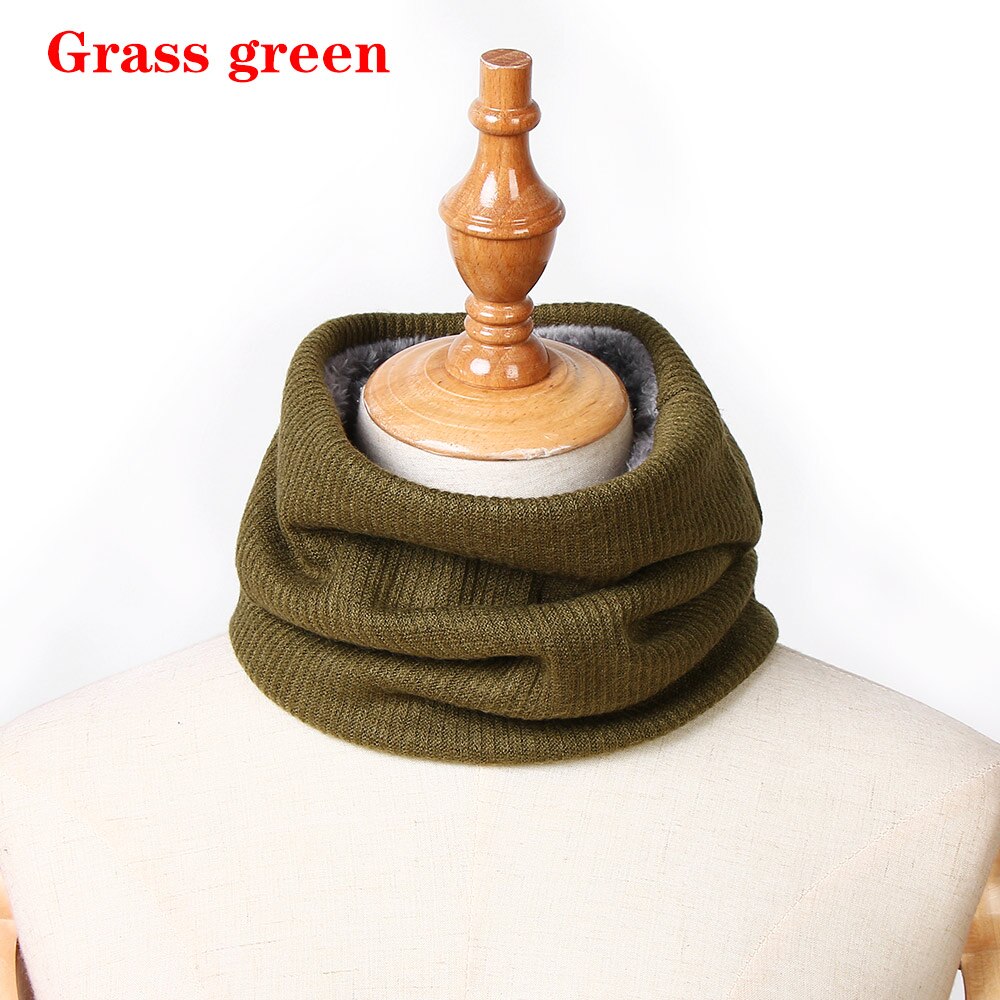 1 PC Bonito Algodão Bebê Inverno Neck Warmer Anel Scarf Crianças Meninas Meninos De Malha De Lã O-Lenços Cor Sólida crianças Quente Baixada: Verde do exército