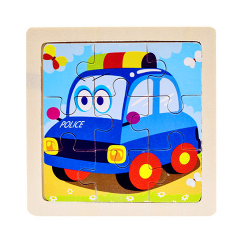 Mini Größe 11*11 CM Kinder Spielzeug Holz Puzzle 3D Baby Cartoon Tier/Verkehrs Holz Puzzles Jigsaw Bildungs spielzeug für Kinder