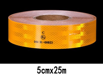 Bande d'avertissement réfléchissante à grande intensité pour remorque de camion, accessoires de sécurité: YELLOW