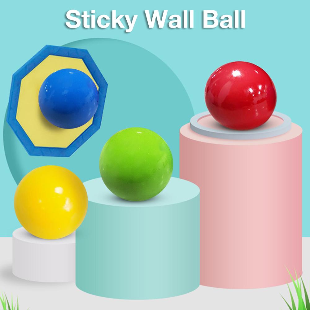 Sticky Wall Ball Wall Sucking Ball Funny Decompression Ball For Adults Relieve Stress Ease Emotions Exercise Baby Cognitive