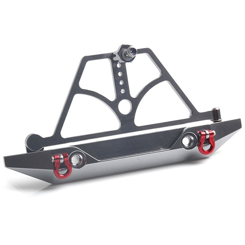 SCX10 CNC Paraurti Posteriore Bull Bar - Portaruota di Scorta con Staffe - per Rock Crawler RC Truck SCX10 II Jeep Wrangler: Grigio