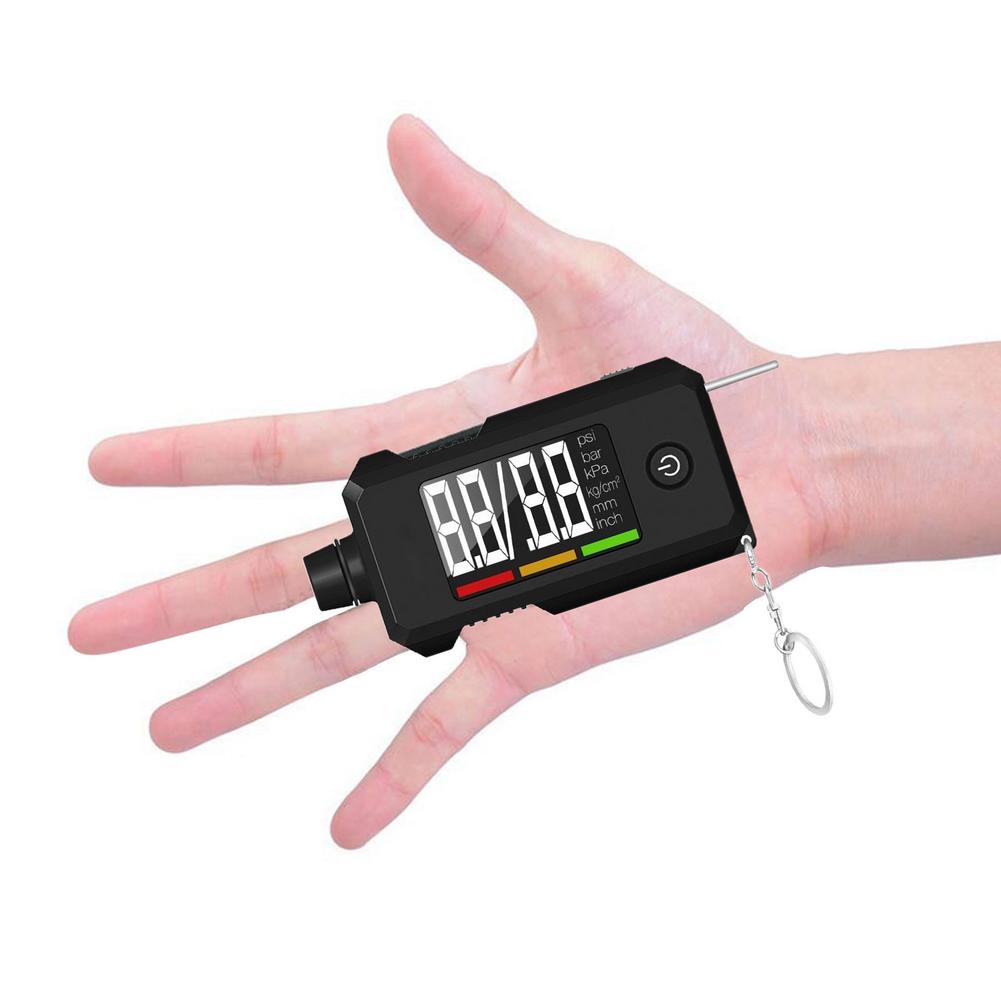 Auto Band Manometer En Loopvlak Dieptemeter 2-In-1 Digitale Bandenspanningsmeter Met Sleutelhanger Voor auto 'S, suv, Vrachtwagens En Meest Voertuigen