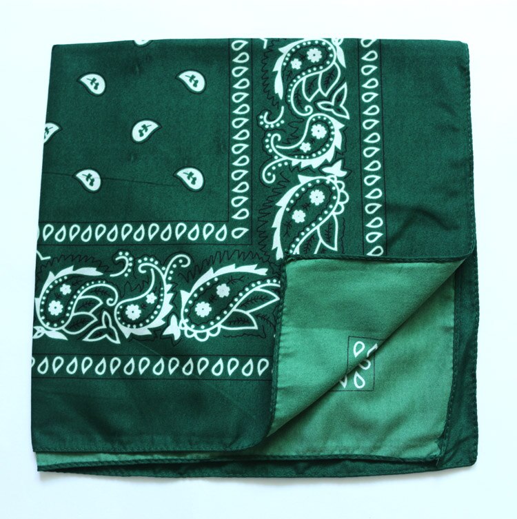 55 Cm Paisley Bandana In Sport Sjaal Polyester Hoofdband Voor Jongen/Meisje Hoofddeksels: Zwart Groen