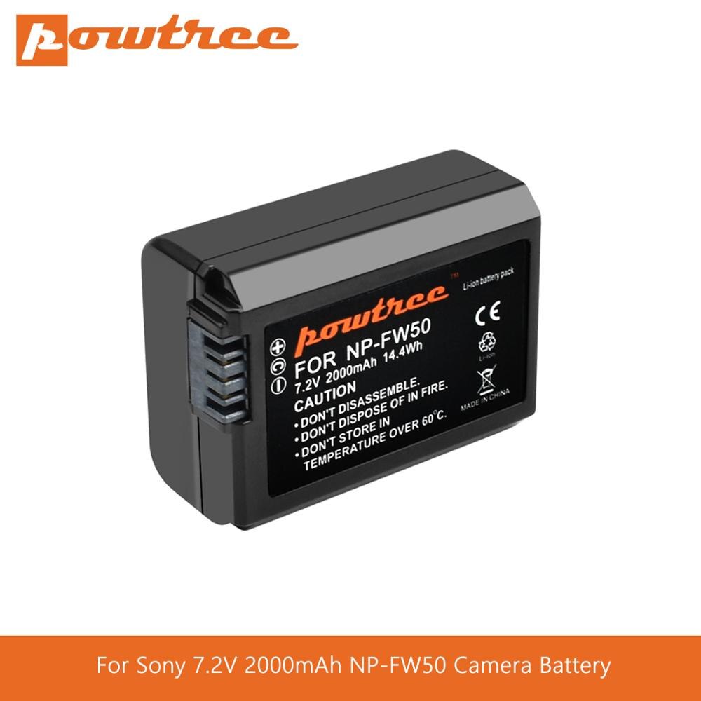 Powtree för sony 7.2v 2000 mah np -fw50 npfw 50 np fw50 kamerabatteri för alpha 6500 6300 6000 5000 3000 a7r a7s a7s ii  a7ii l70: 1 st