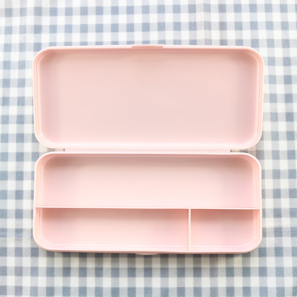 Domikee cute classic Korean plastic school student pencil case large capacity macaron color pencil box stationery supplies