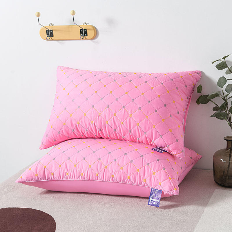 Oreiller de couchage pour Couple, confortable, pour chambre à coucher, literie, taille Queen, pour dos latéral, ventre, oreillers de luxe, moelleux, hôtel: Rose / 48x74cm-1 piece