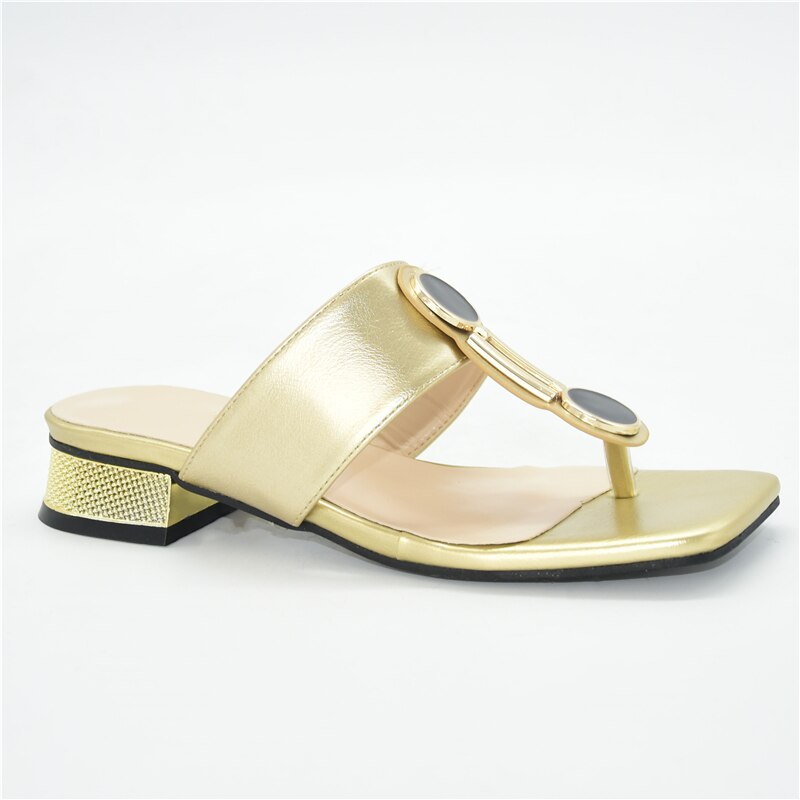 Lage Hak Enkele Schoenen De Van Party Italiaanse Schoenen En Italiaanse Dames Hoge Afrikaanse party Schoenen: Goud / 10.5