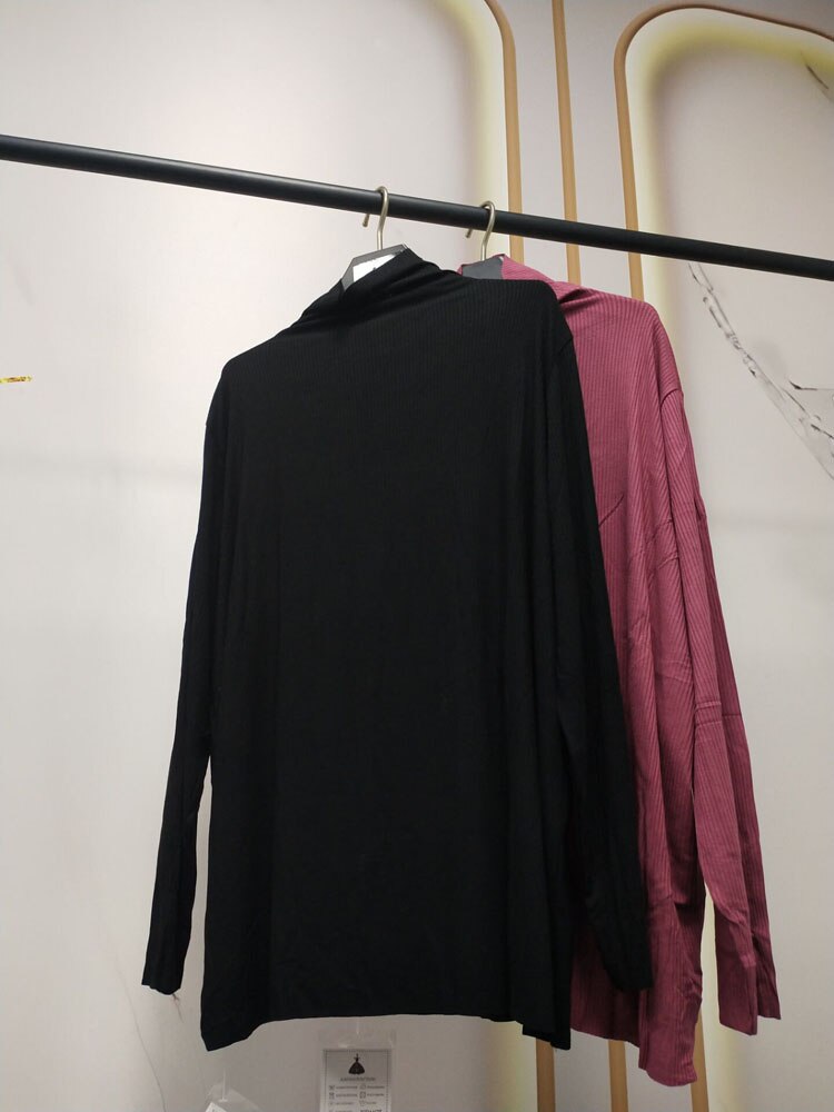 150Kg Plus Size Vrouwen Lente Herfst Coltrui Gebreide Basis Overhemd Buste 150Cm 6XL 7XL 8XL 9XL Effen lange Mouwen Slanke Top