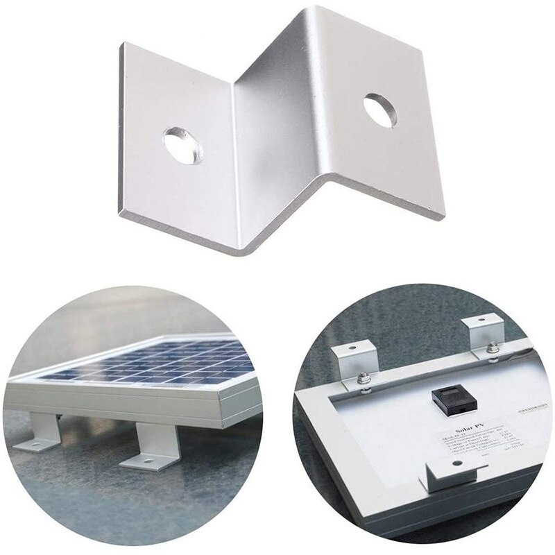 Pack of 4 Solar Panel Z Brackets Mounting Aluminium with Nuts and Screws Motorhomes Cars Caravans Mounted from Grid Roof