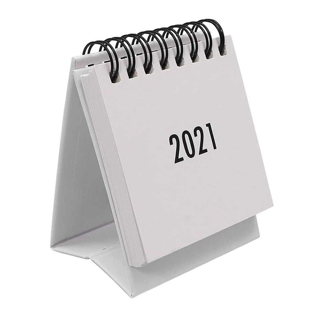 Desktop Calendar, Stand Up Year Calendar Daily Scheduler Monthly Folding Flip Calendar For Office School Home: White