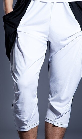Stage Kostuum Mannen Casual Broek Hit Kleur Stiksels Mannelijke Harembroek Voeten Broek Nachtclub Bar Dj Ds Danser Rave dragen DNV12408: WHITE / 33