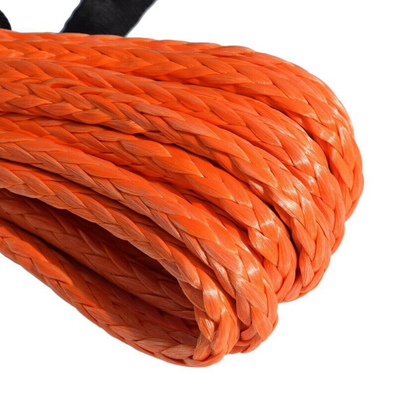 Syntetisk spil reb, orange 1/4 x 50ft syntetisk spil reb line kabel til atv utv suv lastbil båd spil