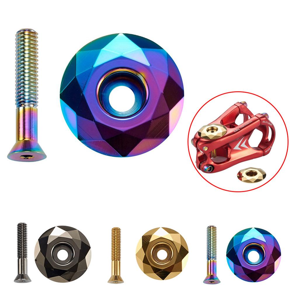MTB Bicycle Top Tube Cap Screw Headset Cover Stem Spacers Mountain Bike Parts headset cap Aluminum alloy Rainbow Color
