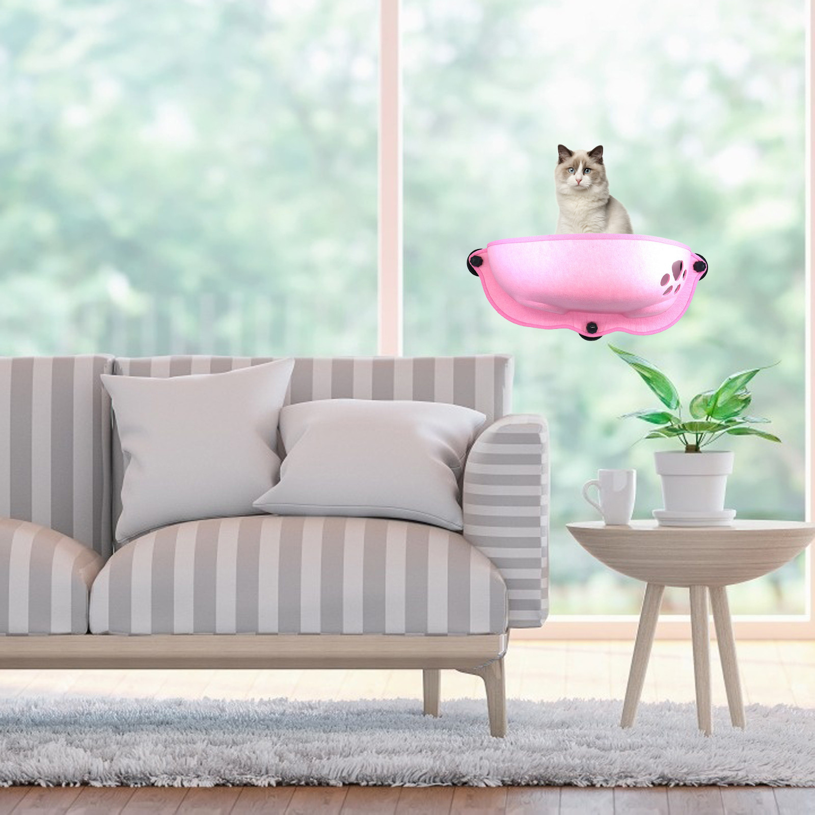 Hamac de fenêtre pour chat, lit d&#39;escalade, montage mural, ventouse ensoleillée, tapis de lits confortables et doux suspendus, rapide